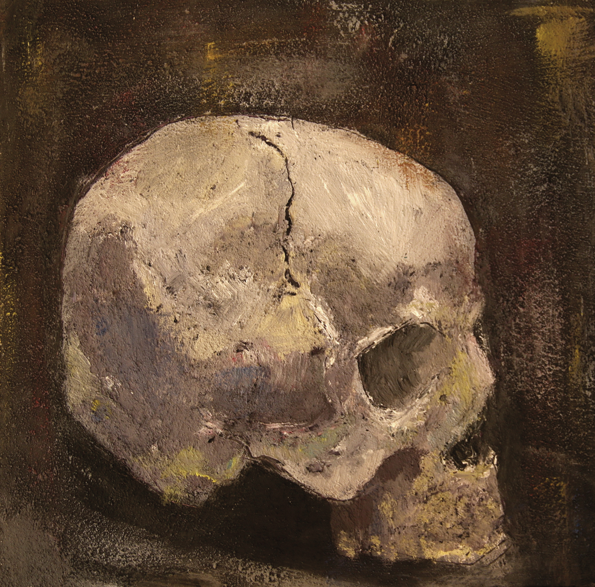 15.- cráneo 1- técnica mixta- 50×50