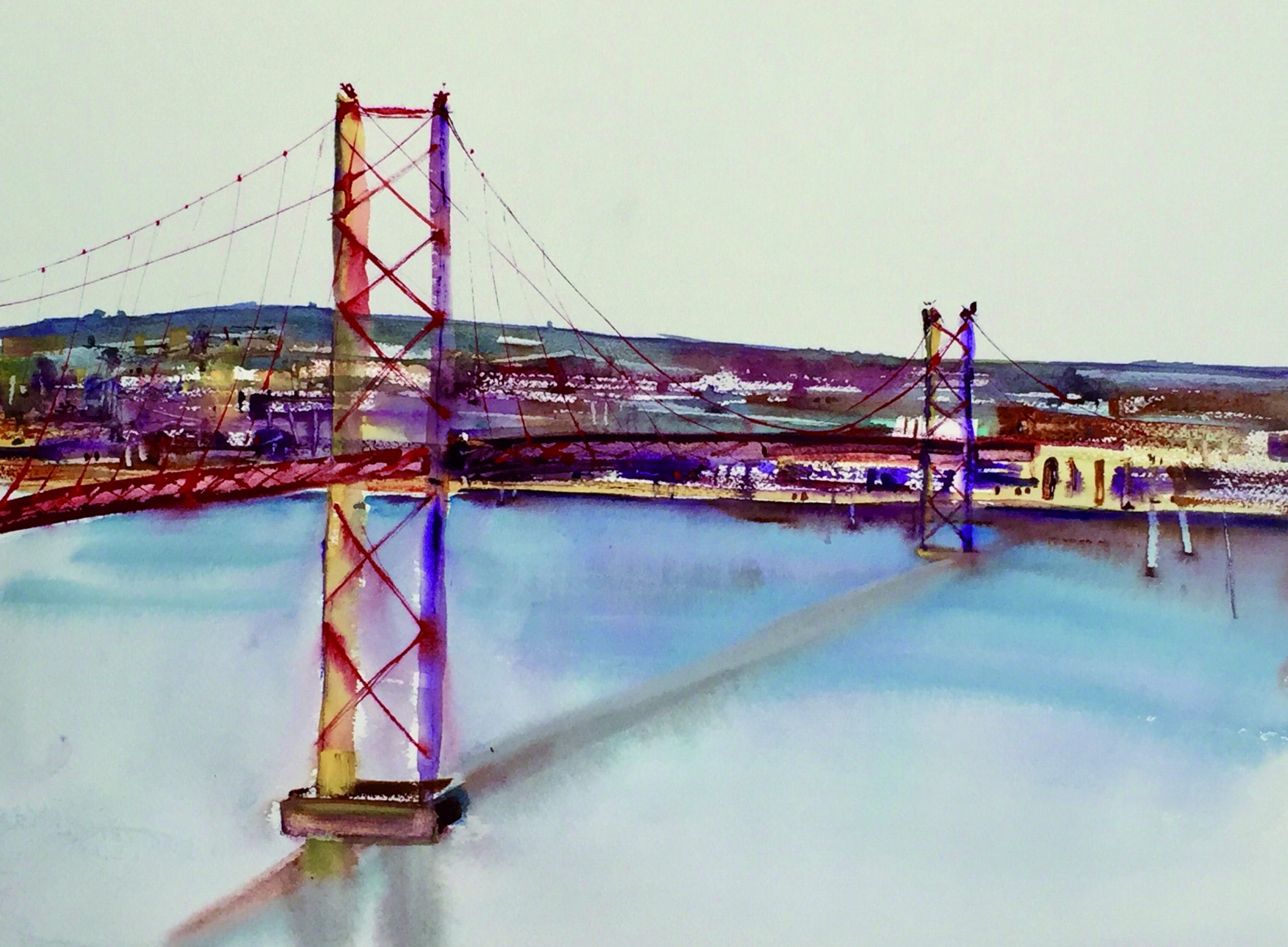 27 Puente 25 de abril (Lisboa) Acuarela sobre arches 41 X 55 cm..