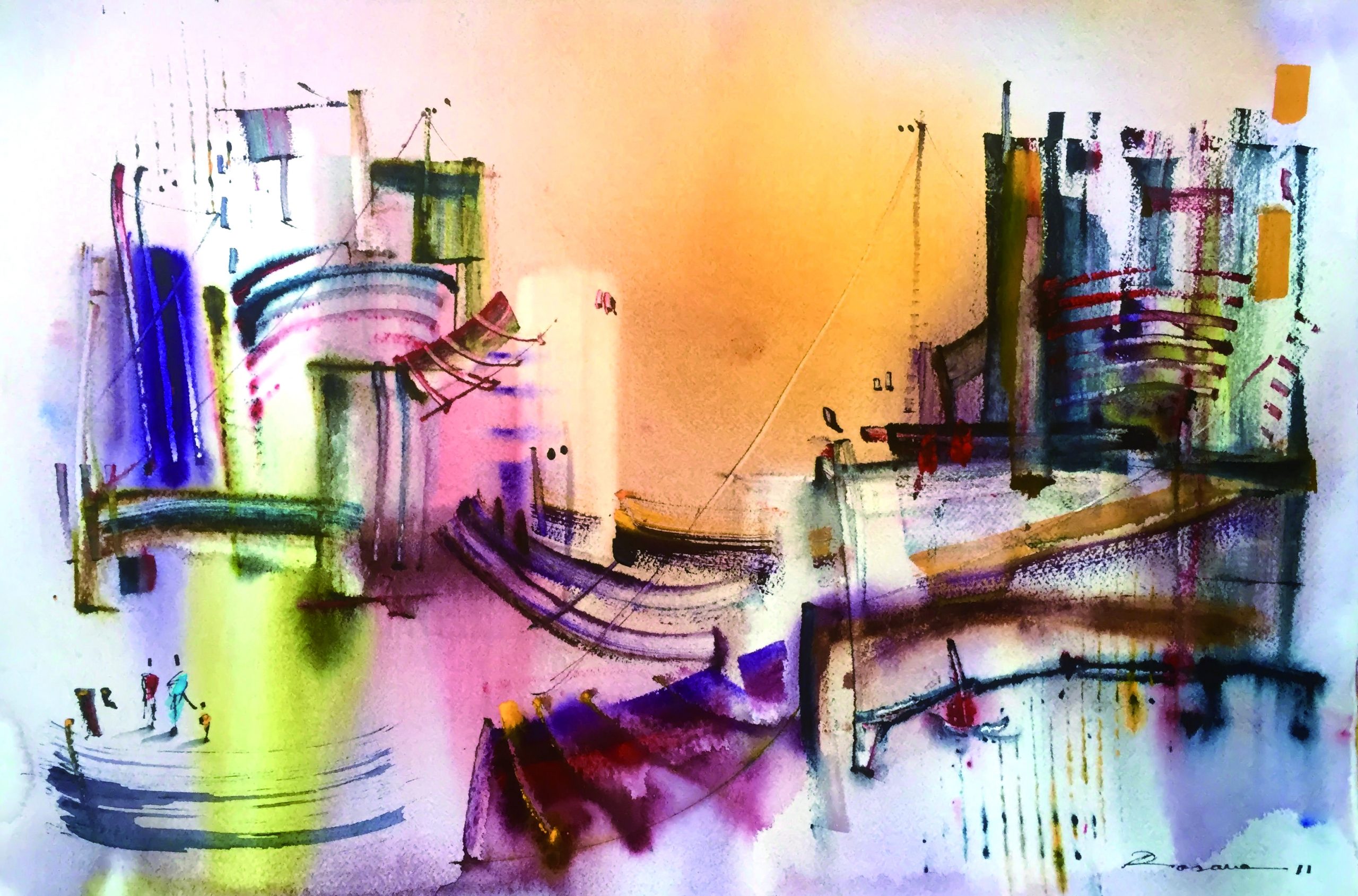 37 Reflejos Urbanos III Acuarela sobre arches 38 x 57 cm.