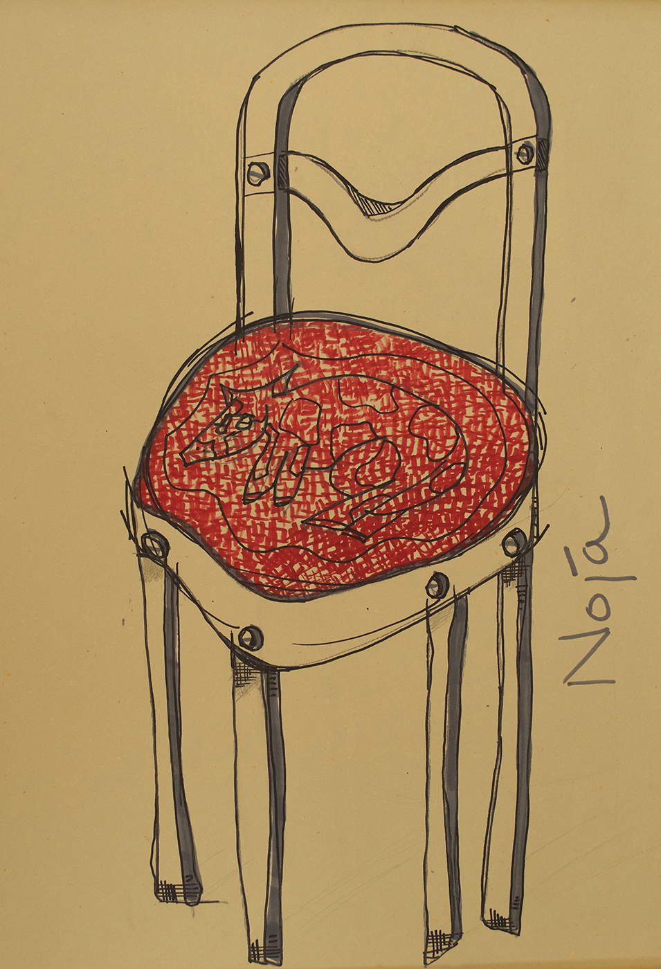 SILLA GATO- Rotulador- 70×50 cm copia