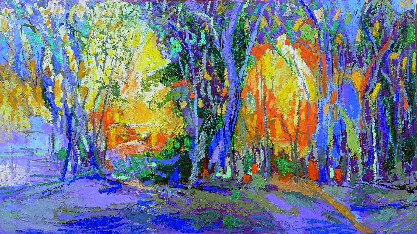 Atardecer, óleo sobre tela, 100 x 180 cm. 2022 copia