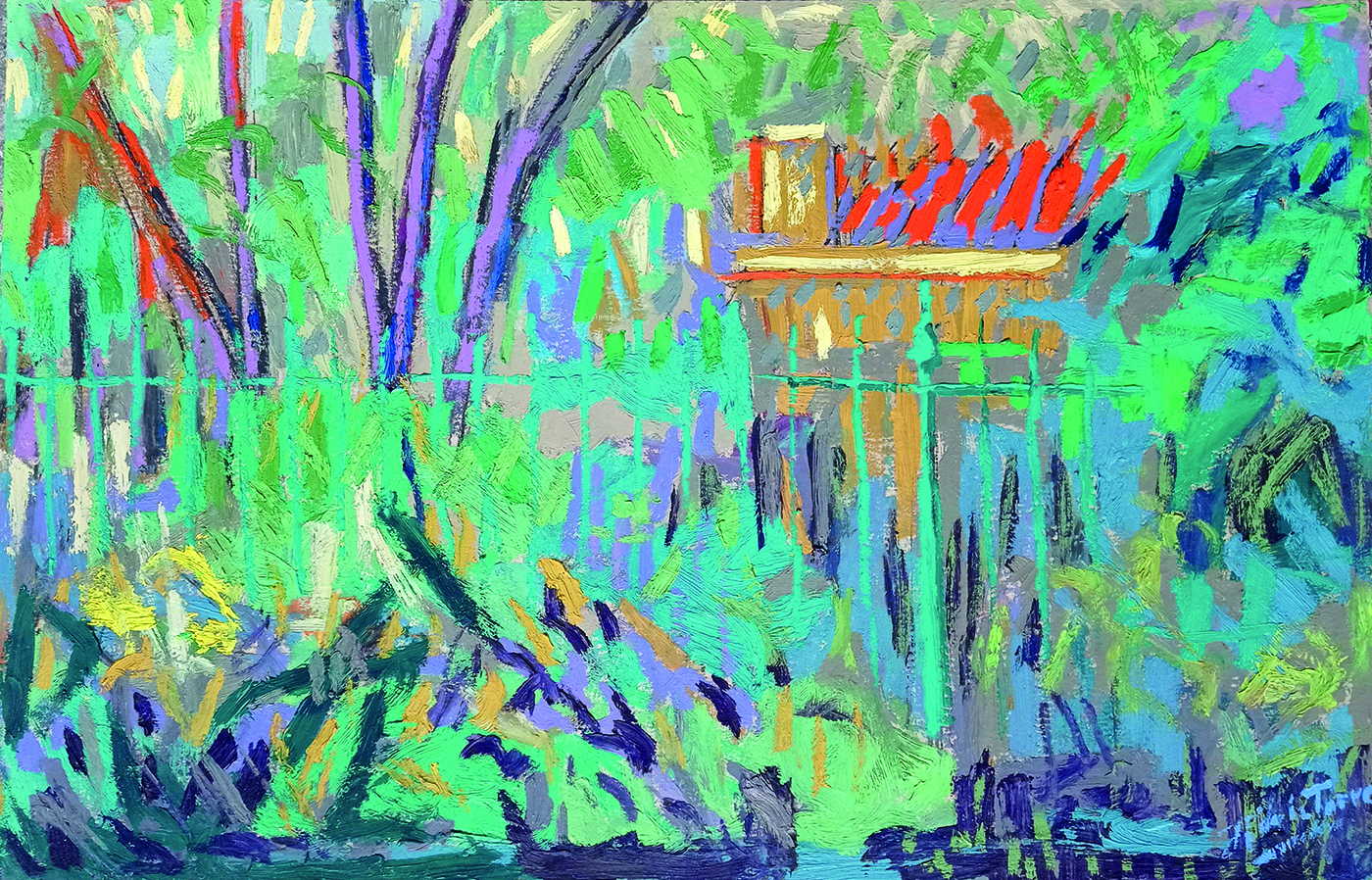 Tejado rojo, óleo sobre cartón, 50 x 70 cm. 2015 copia